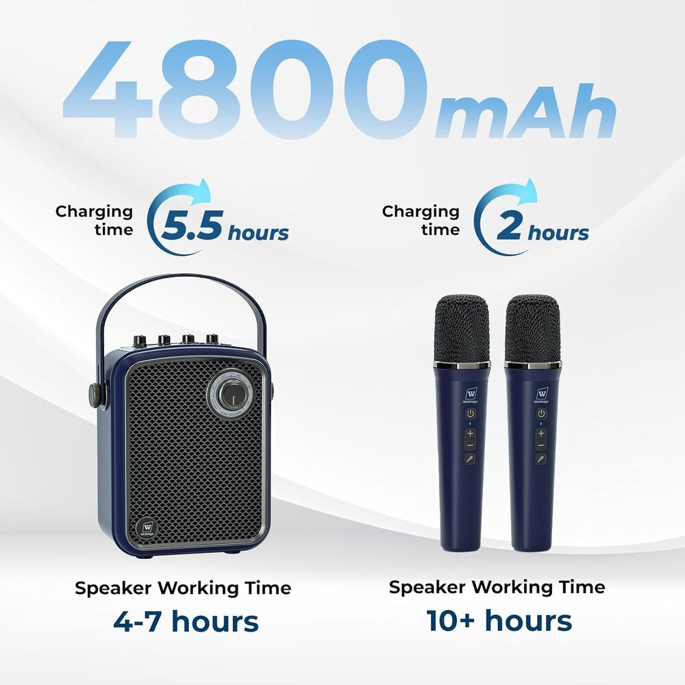 Wireless Voice Amplifier with 2 Wireless Microphones,Microphones and Speaker Set